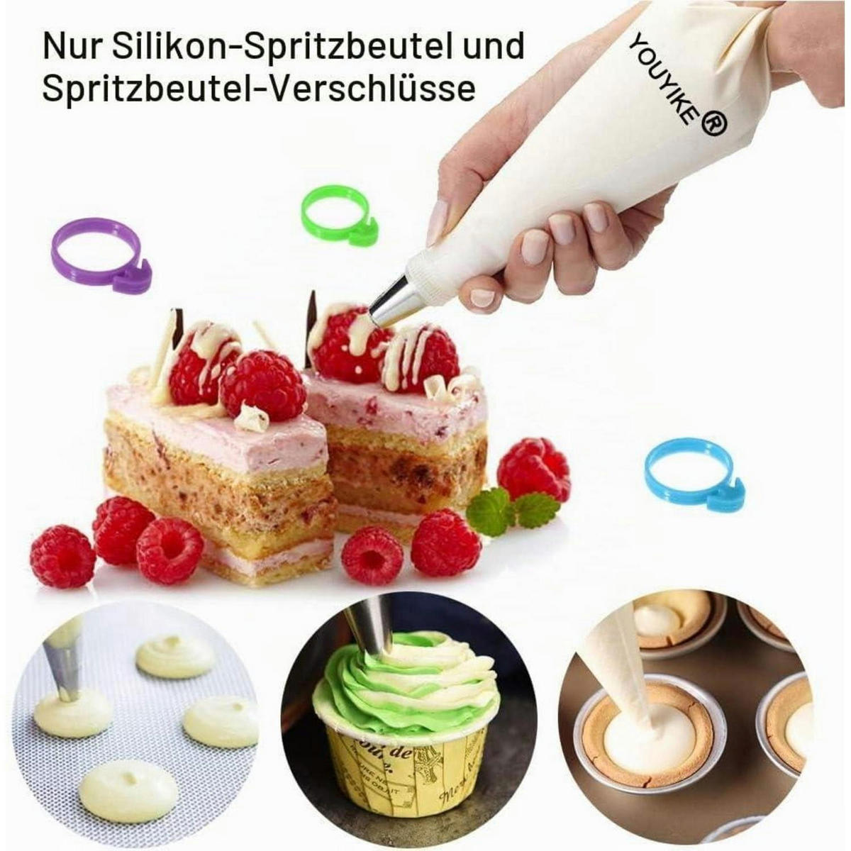 SPRITZBEUTEL 4-teiliges Set Stoff 30-45 cm - Weiß, Textil (45/45/45cm)