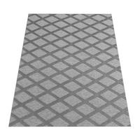 KURZFLORTEPPICH Waschbar, mit Rautenmuster, Grau, 160 x 220 cm - Grau, Textil (160/220cm) - KADIMA DESIGN