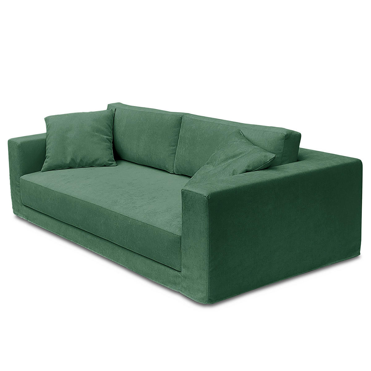 3-SITZER SOFA mit Wechselbezug - Webstoff - Grün, Textil (245/63/122cm) - home24