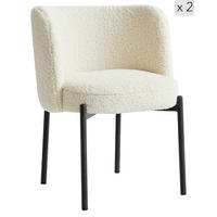 STUHL 2er-Set Wolle Weiß - Weiß, Textil (50/76/60cm) - Nordlys