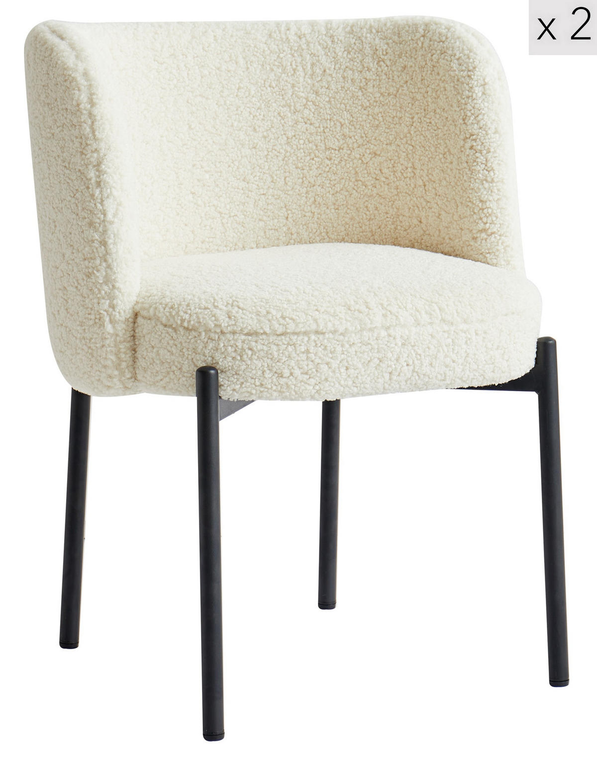 STUHL 2er-Set Wolle Weiß - Weiß, Textil (50/76/60cm) - Nordlys