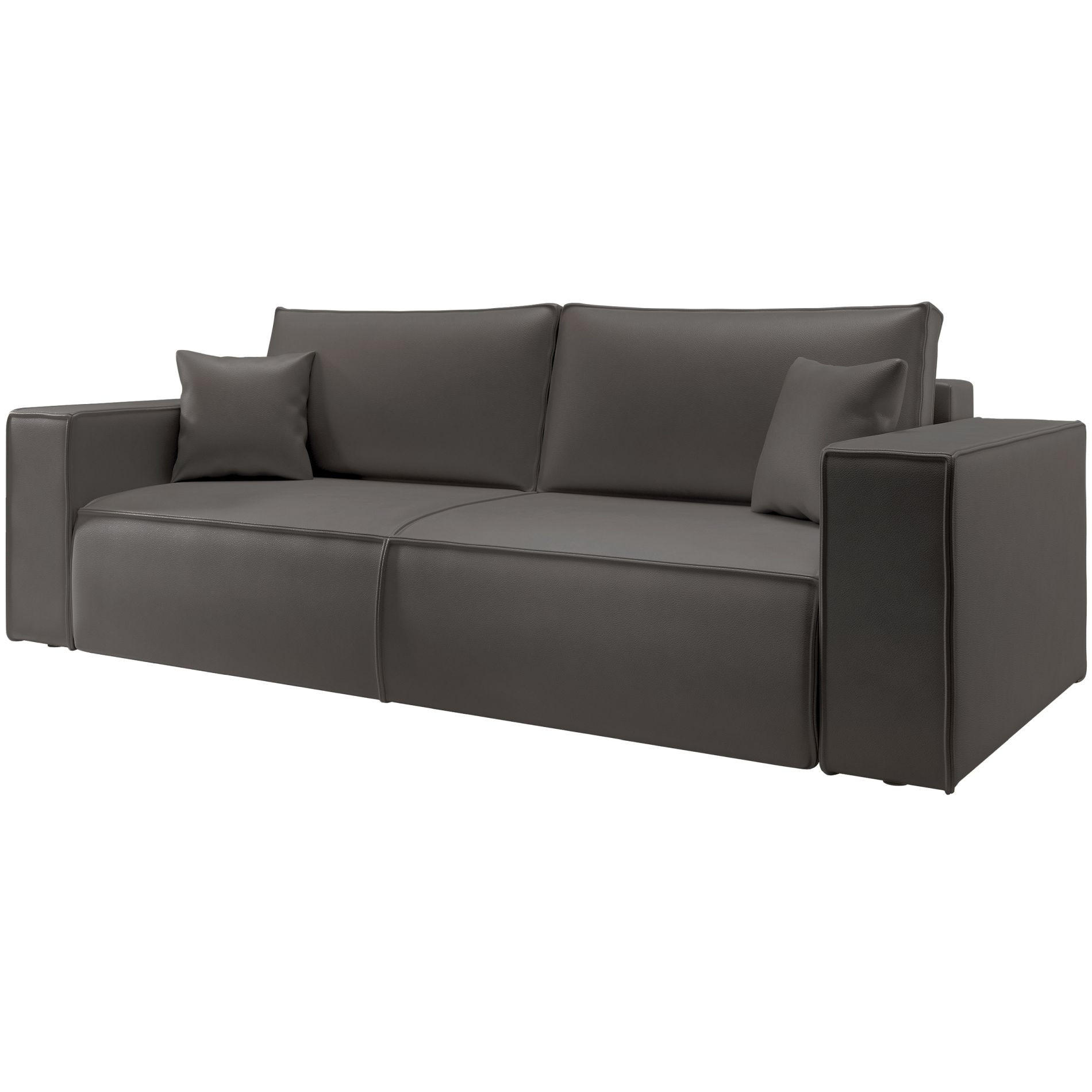 3-SITZER SCHLAFSOFA Farese Cuero Dunkelgrau, Kunstleder - Dunkelgrau/Schwarz, Kunststoff/Textil (257/86/102cm) - Selsey