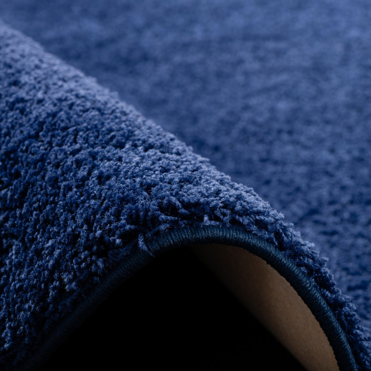 HOCHFLOR SHAGGY TEPPICH PALACE RUND - Dunkelblau, Textil (100/100cm) - Snapstyle