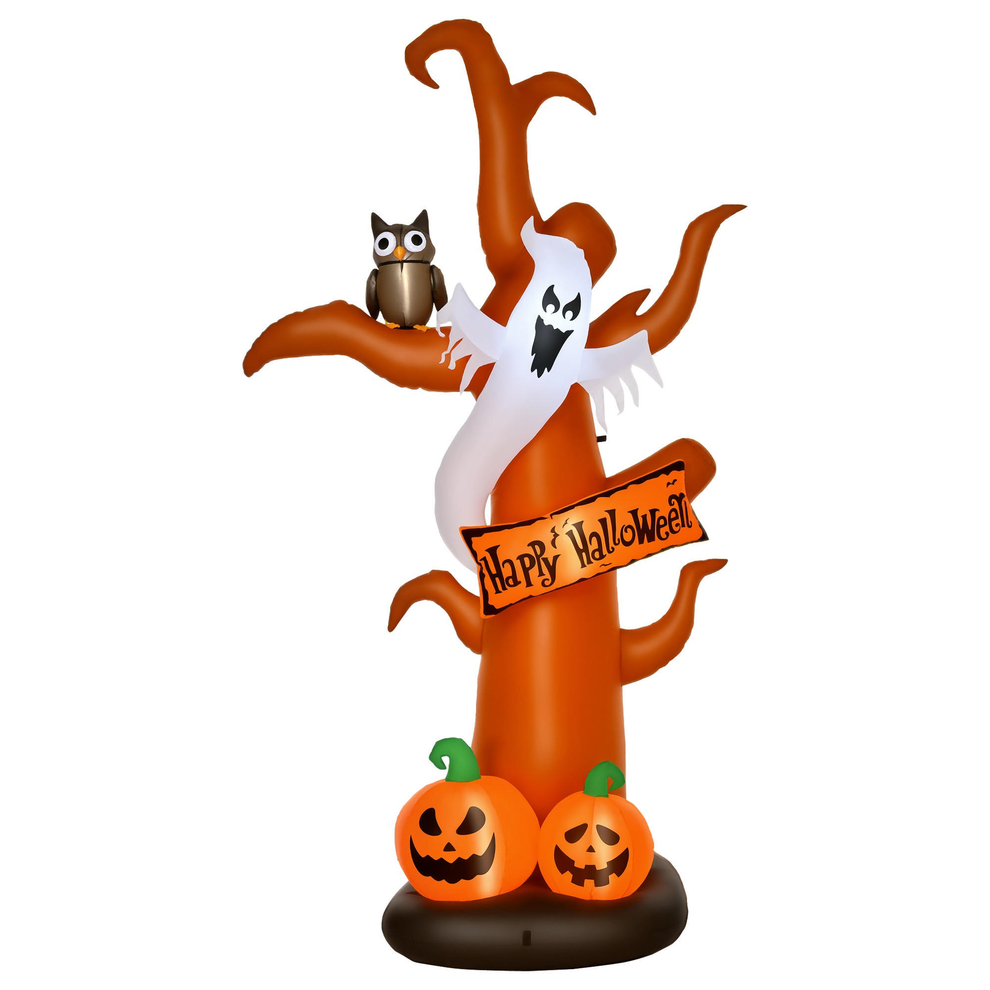 HALLOWEENDEKO DE-42118 2,7 m aufblasbarer Spukbaum mit LED - Braun, Kunststoff (156/274/107cm) - ComfortXL