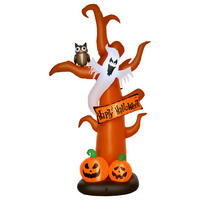 HALLOWEENDEKO DE-42118 2,7 m aufblasbarer Spukbaum mit LED - Braun, Kunststoff (156/274/107cm) - ComfortXL