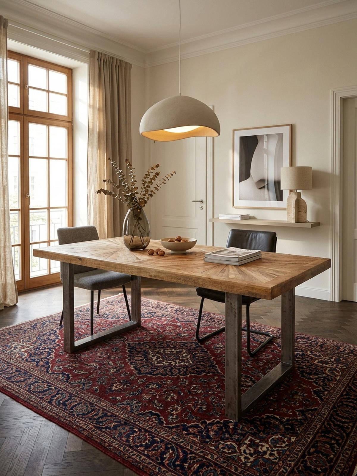 ESSTISCH Massivholz Edelstahlbeine Rustikal, Braun 200x100x76 cm - Anthrazit/Braun, Holz/Metall (100/200/76cm) - KADIMA DESIGN