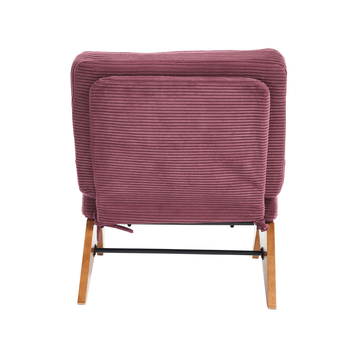 SESSEL Cord Weinrot mit verstellbarer Rückenlehne und Lendenkissen - Weinrot, Holzwerkstoff/Textil (73/90/127cm) - WISHDOR