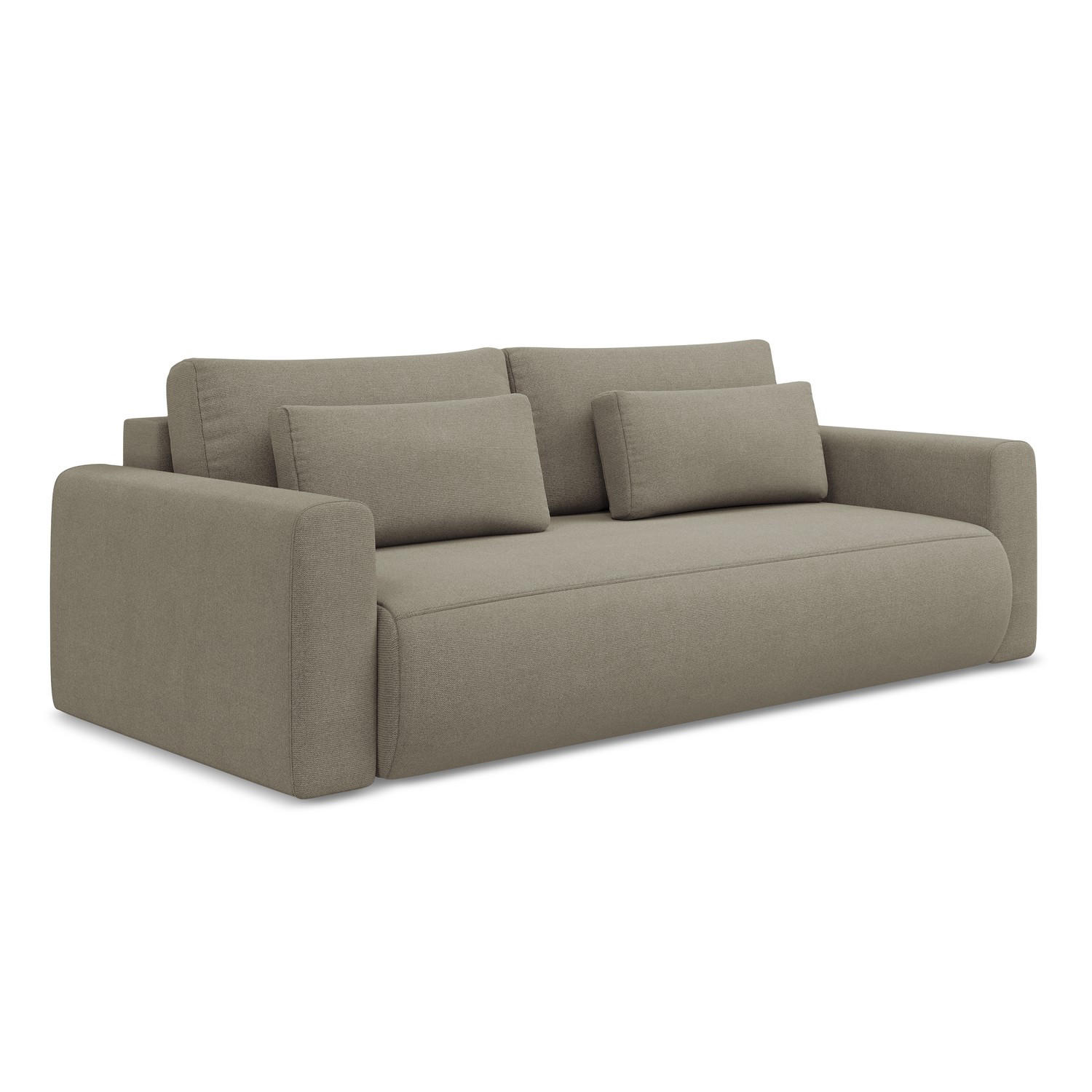 3-SITZER SOFA mit Schlaffunktion Strukturstoff Stoff Beige - Beige/Schwarz, Kunststoff/Textil (238/82/105cm) - LaMiaSofa