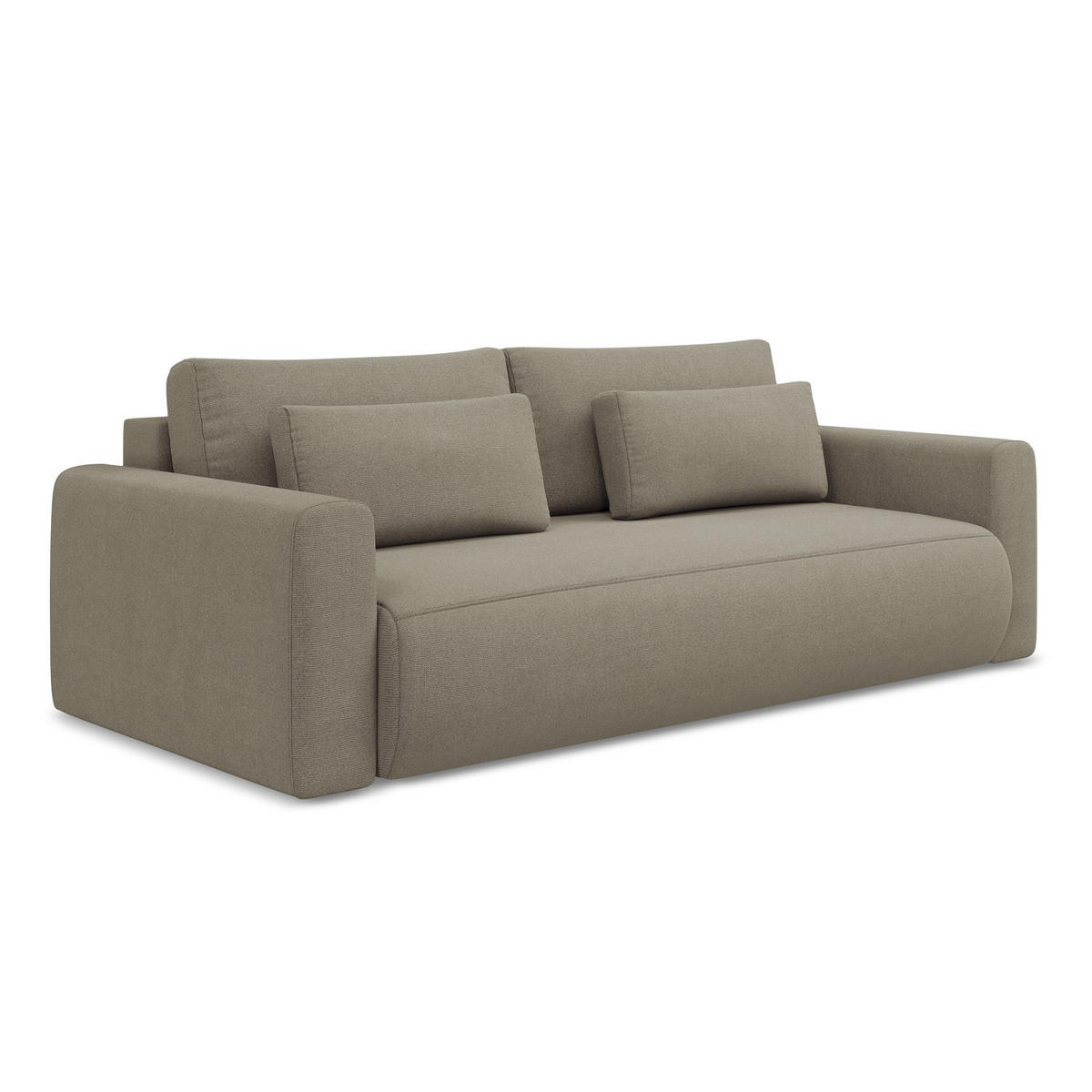 3-SITZER SOFA mit Schlaffunktion Strukturstoff Stoff Beige - Beige/Schwarz, Kunststoff/Textil (238/82/105cm) - LaMiaSofa