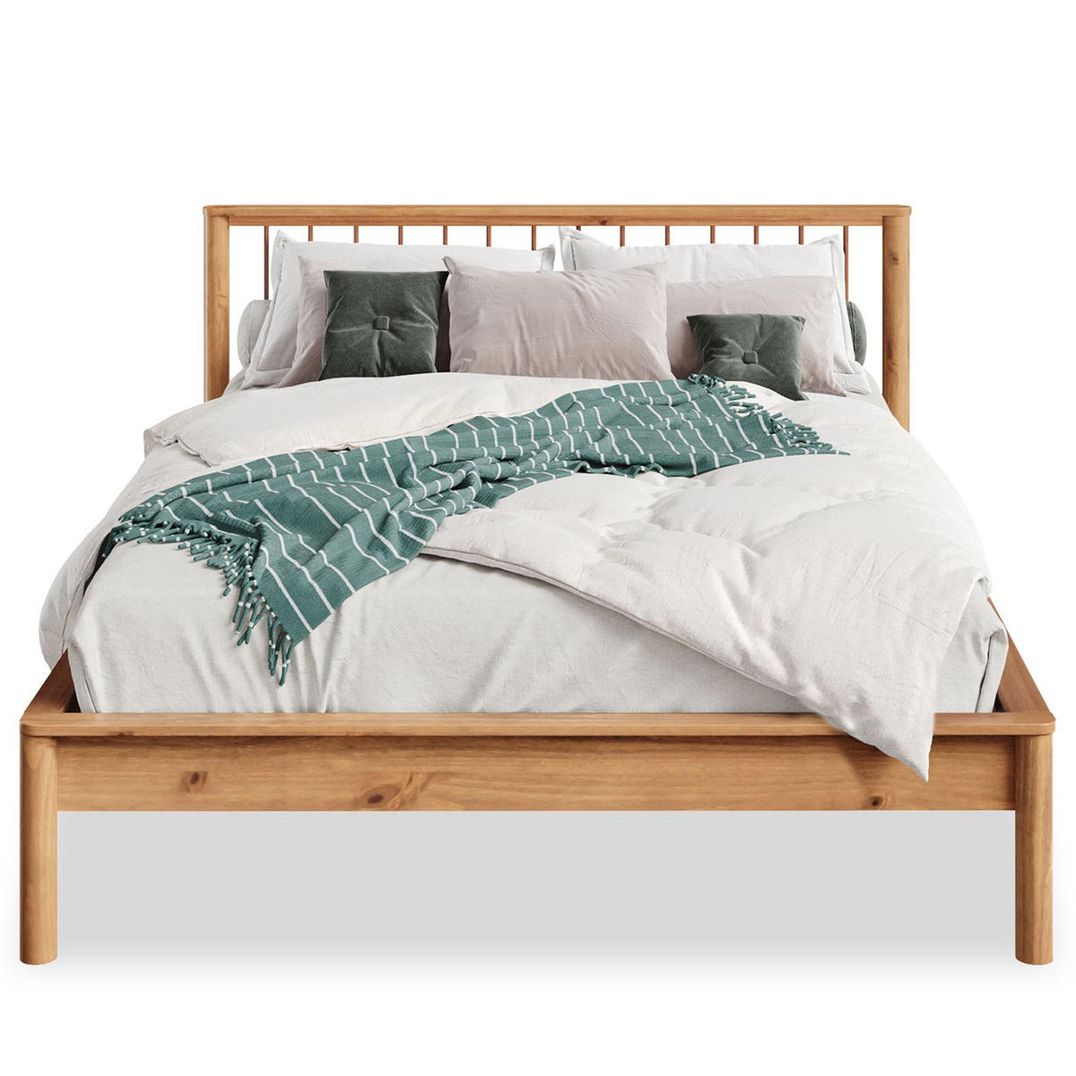 DOPPELBETT MASSIVHOLZ APOANA 140X200 CM - Eichefarben, Holz (140/200cm) - IDIMEX