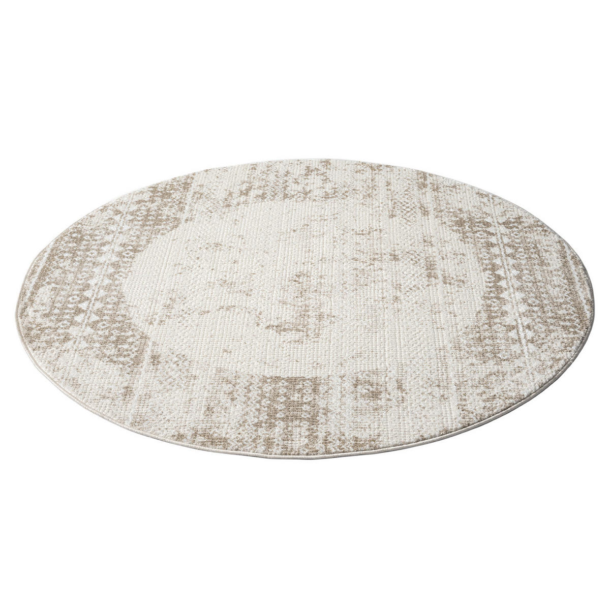 KURZFLOR-TEPPICH Antik 232 Creme 200 cm Rund - Creme, Textil (200/200cm) - carpet city