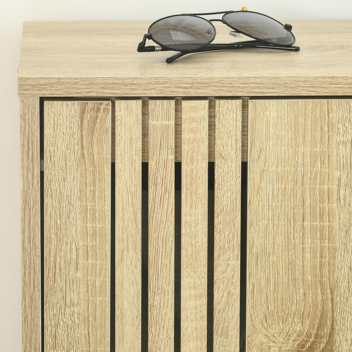 SCHUHSCHRANK DE-14992 3 Klapptüren für 18 Paar Schuhe Eiche - Eichefarben, Holzwerkstoff (63/117/24cm) - ComfortXL
