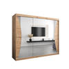 SCHWEBETÜRENSCHRANK 200/250/62 3-türig - Silberfarben/Eiche Artisan, Holz/Kunststoff (250/200/62cm) - Abiks Möbel