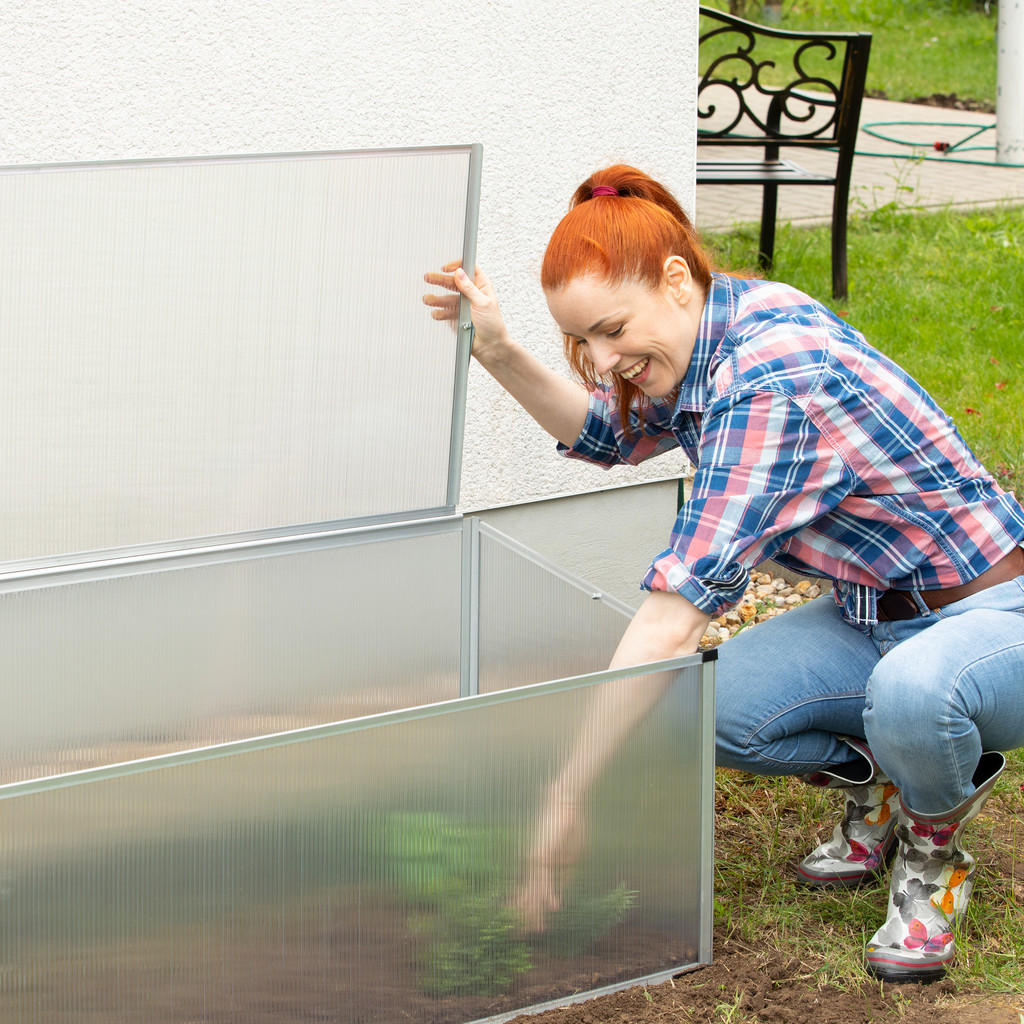 Thumbnail - Relaxdays Frühbeet, Transparent, Kunststoff, Metall, 100x50x50 cm, Gartenzubehör, Hochbeete