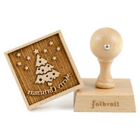 KEKSSTEMPEL Merry Christmas, 55x55 mm, Buchenholz - Braun, Holz (5/7/5cm) - Folkroll
