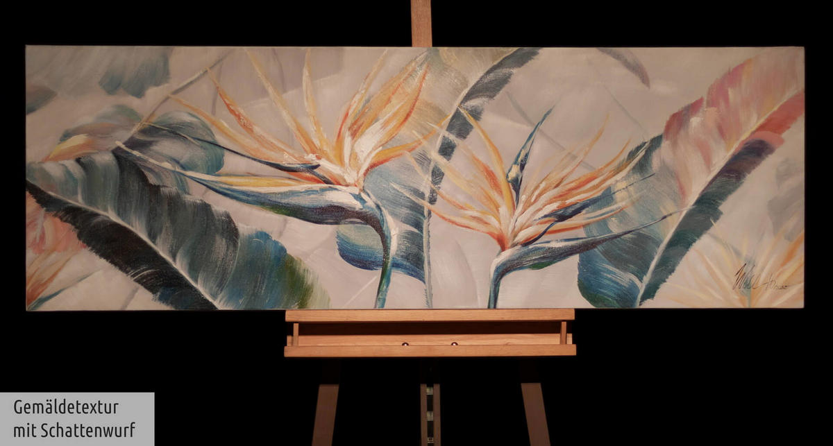 ACRYLBILD HANDGEMALT 150/50 cm - Grün, Holz/Textil (150/50cm) - KUNSTLOFT