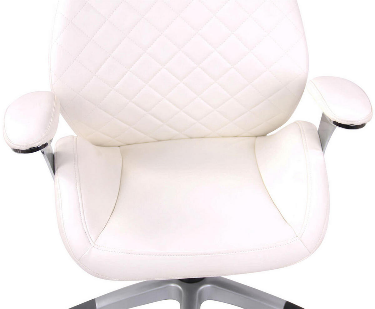 BÜROSTUHL Lyka, Kunstleder Weiß - Weiß, Kunststoff/Textil (74/126/64cm) - TPFLiving