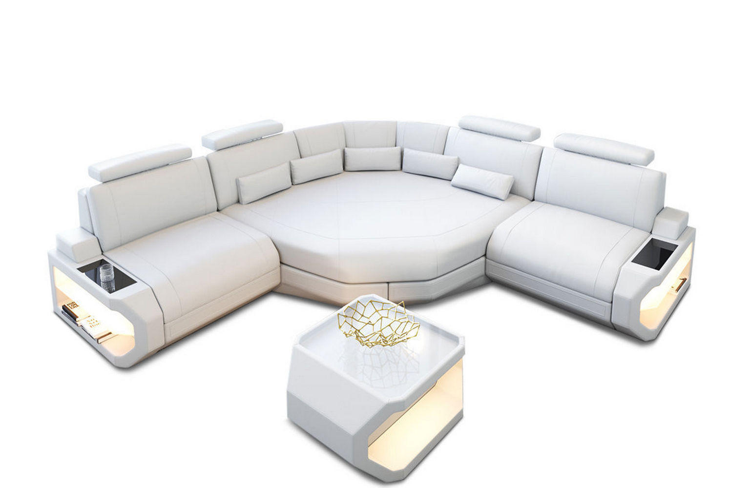 ECKSOFA Asti L Mini - Weiß, Leder (280/280cm) - Sofa Dreams