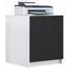 DRUCKERSCHRANK Elona, Druckerkommode mit Soft-Close & Push-to-Open, Home Office & Büro, Weiß/Schwarz matt (51 x 60,5 x 54 cm) - Schwarz, Holzwerkstoff (51/60.5/54cm) - InnoFurn