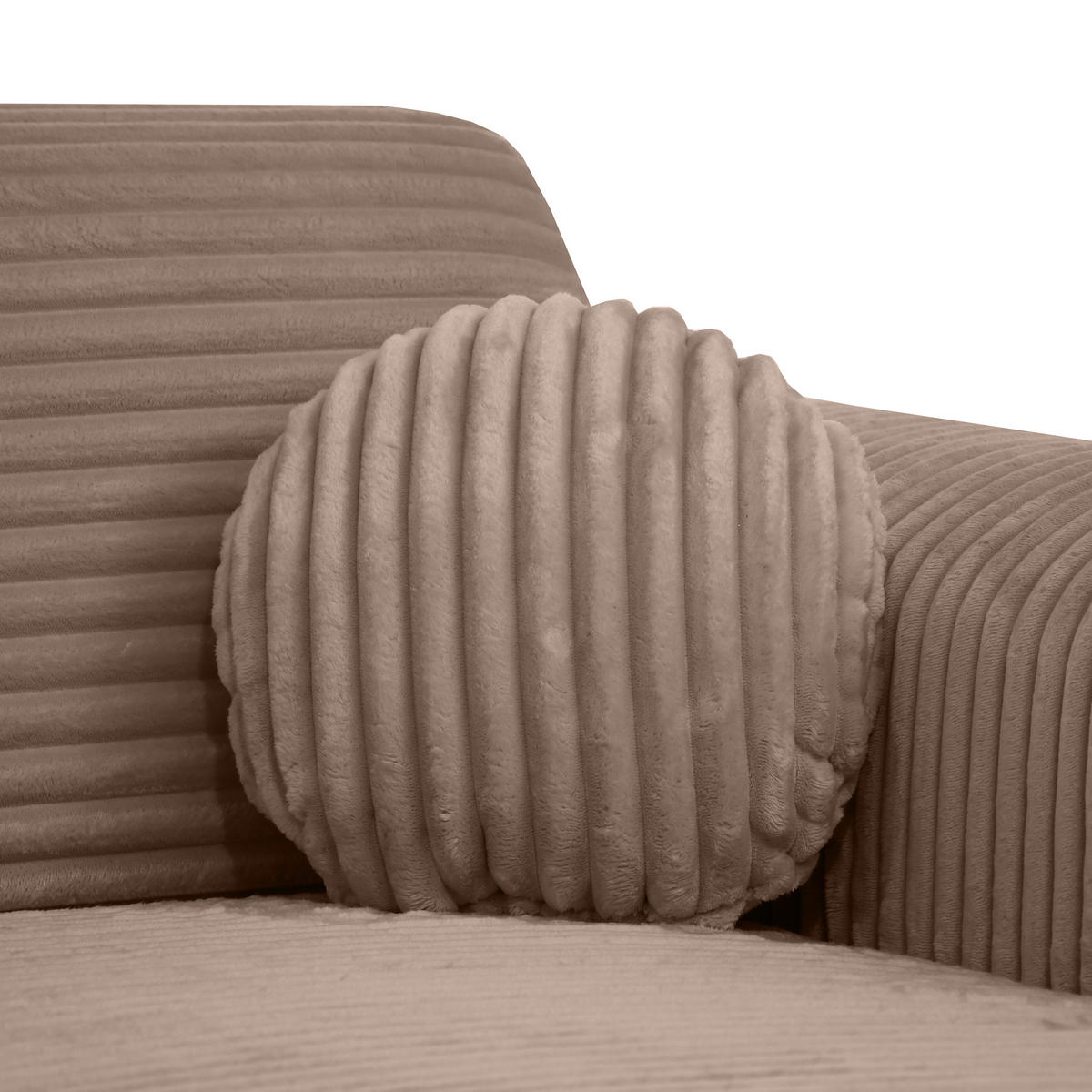 ECKSOFA Puerto, ohne Schlaffunktion, Hellbraun, rechts - Hellbraun/Schwarz, Textil (269/170cm) - Beautysofa