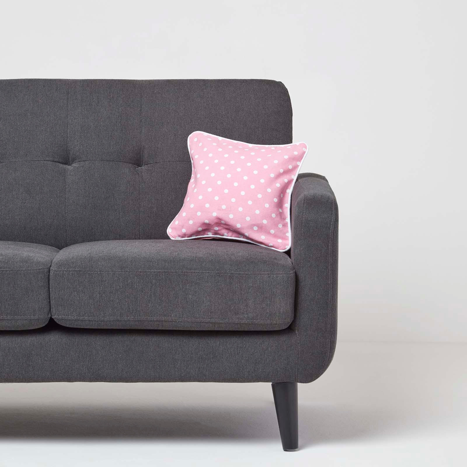 KISSENHÜLLE Polka Dots 30/30 cm, 100% Baumwolle - Rosa, Textil (30/30cm) - Homescapes