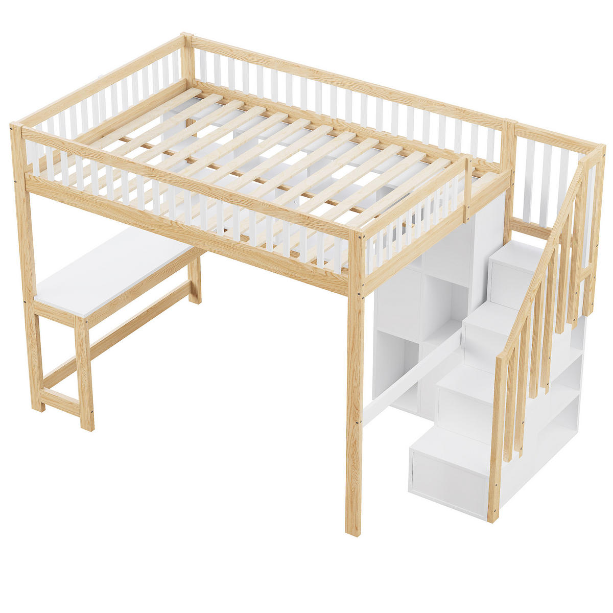 HOCHBETT 140/200 cm Weiß, Natur - Weiß, Holz - Raumix