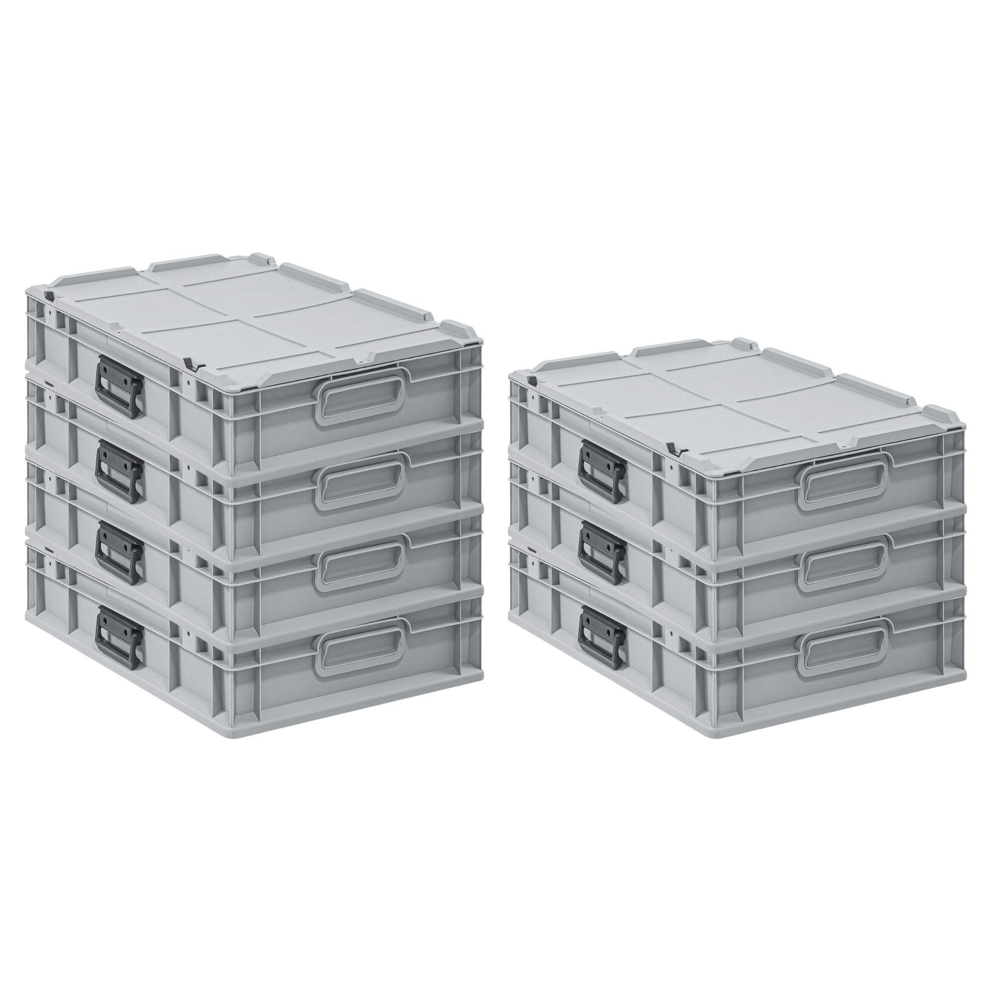 EUROBOX 7x Eurobox Nextgen Portable 135x40x60cm 23 Liter - Grau, Kunststoff (41/13.5/60cm) - PROREGAL
