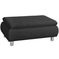 HOCKER Kaye Bezug Kunstleder Metallfuß verchromt / schwarz - Schwarz, Kunststoff (90/43/60cm) - 58aufmkessel