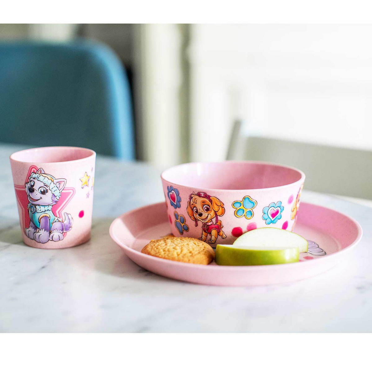 KINDERGESCHIRRSET Connect Paw Patrol organic pink 3er Set - Pink, Kunststoff (1/1/1cm) - Koziol