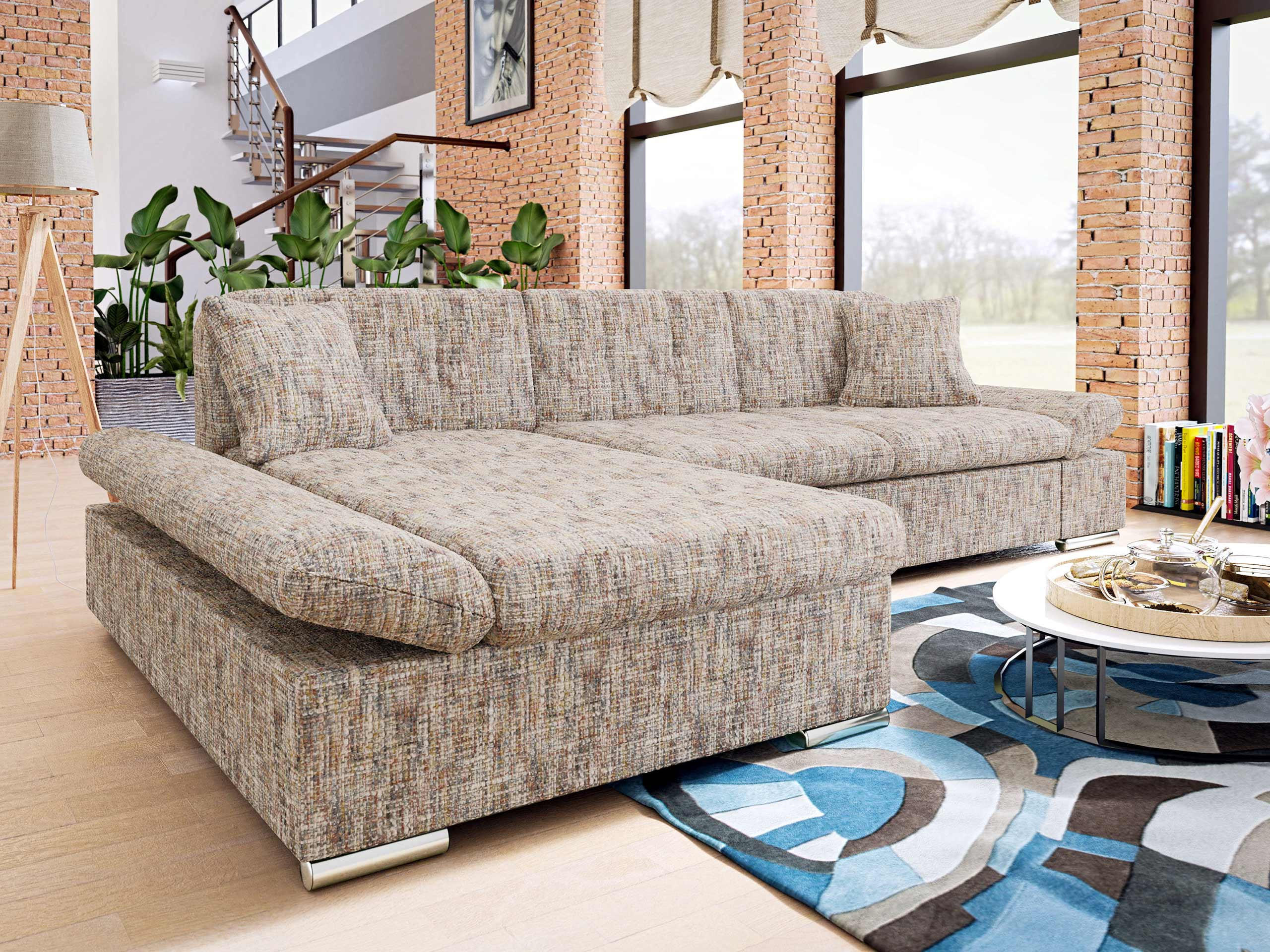 ECKSOFA Malwi Premium, Seite: Links - Cappuccino, Holz/Textil (278/161cm) - MIRJAN24