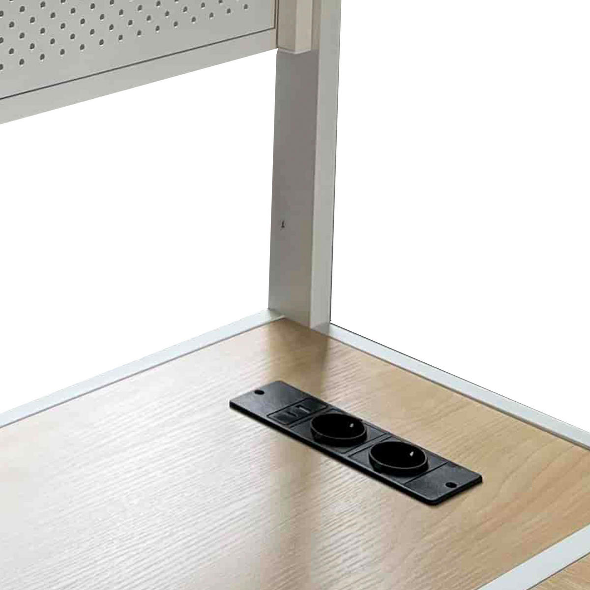 HOCHBETT mit Schreibtisch 90x200 cm MDF Metall White - Weiß, Metall (90/200cm) - Meubliv