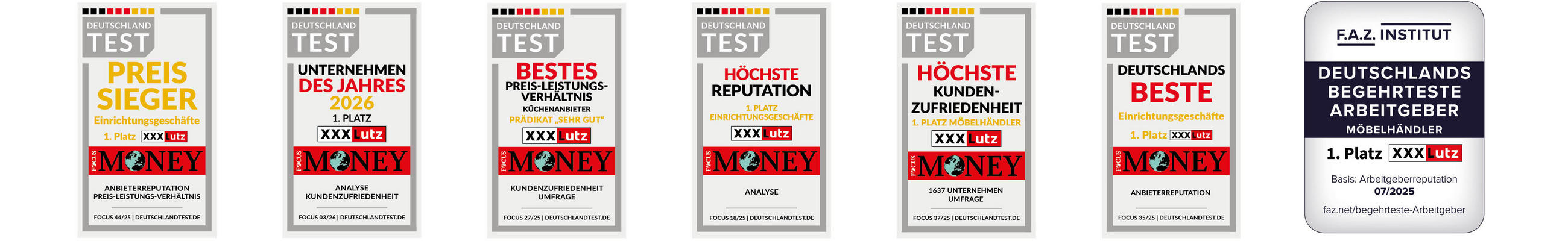 XXXLutz Siegel - DEUTSCHLANDTEST.DE und faz.net/begehrteste-Arbeitgeber