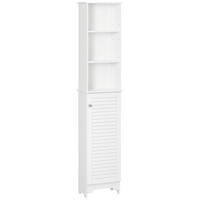 HOCHSCHRANK DE-12346 mit Jalousietür und 3 Nischen Weiß - Weiß, Holzwerkstoff (50.8/419.1/86.36cm) - ComfortXL