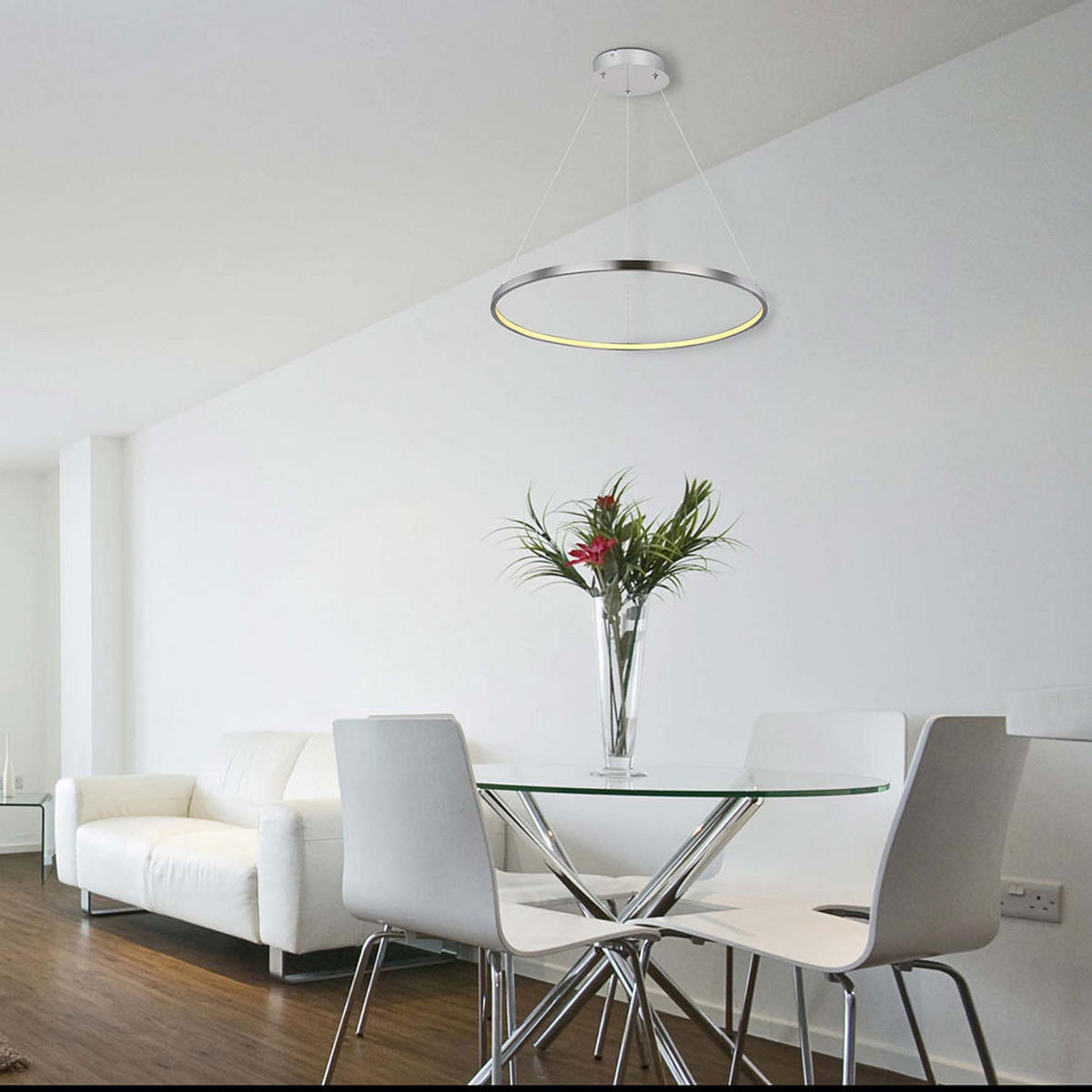 LED HÄNGELEUCHTE RALPH Silber - Silberfarben, Metall (60/60/120cm) - Globo Lighting