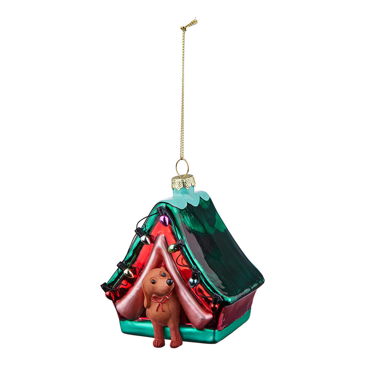 BAUMANHÄNGER Hang On Hundehütte - Dunkelgrün, Glas (9/10/9cm) - Butlers