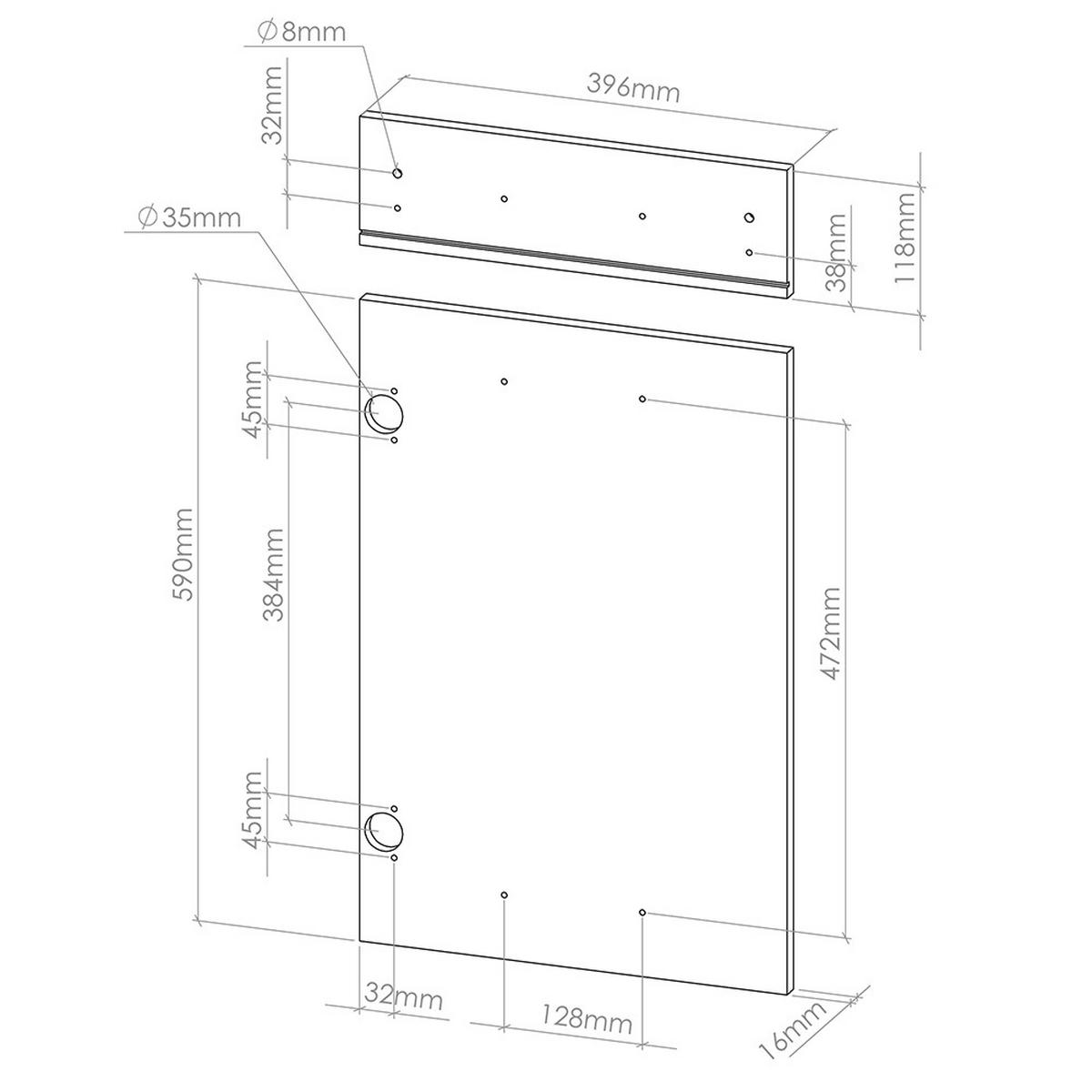 KUCHYŇSKÁ DVÍŘKA R-Line Antracitový venkovský dům - antracitová, kompozitní dřevo (39.6/70.8/1.6cm) - Vicco