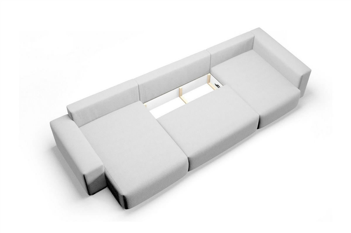 WOHNLANDSCHAFT Arona Xl - Gelb, Holzwerkstoff/Textil (148/70/397cm) - Fun Möbel