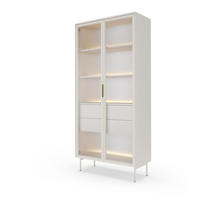 VITRINE LUMI Beige 92x39x195 cm - Beige, Holzwerkstoff (92/195/39cm) - FURNLUX
