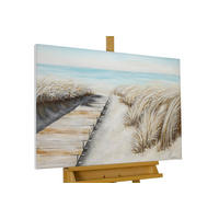 ACRYLBILD HANDGEMALT 90/60 cm - Beige, Holz/Textil (1.5/60cm) - KUNSTLOFT