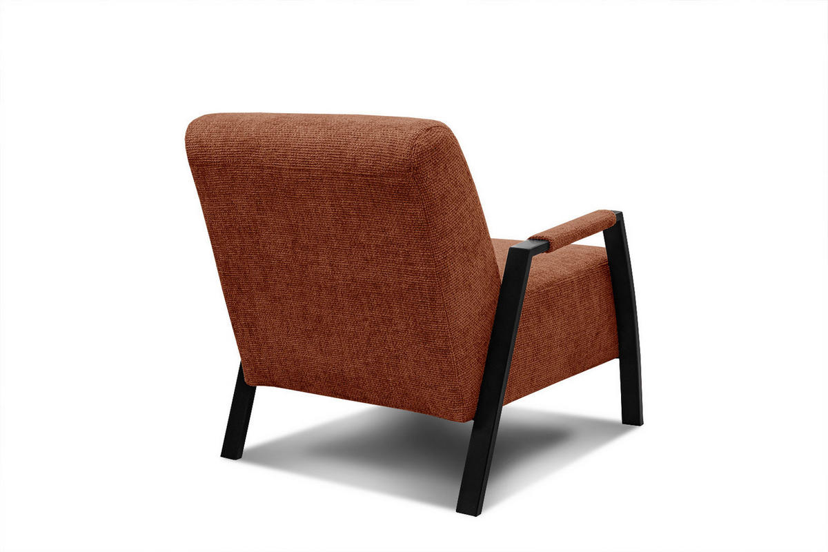 SESSEL KOBE, dunkelorange - Dunkelorange/Schwarz, Holz/Textil (72/76/90cm) - Courtois Laville