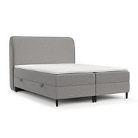 BOXBETT Lunaro 180/200 cm Grau im Bubble Stoff - Schwarz/Grau, Holz/Holzwerkstoff (180/200cm) - AltaBeds