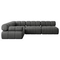 ECKSOFA modulares Sofa Mende-L2 - 285x190x70 cm Dunkelgrau Velours - Dunkelgrau, Holzwerkstoff/Textil (285/190cm) - ALTDECOR