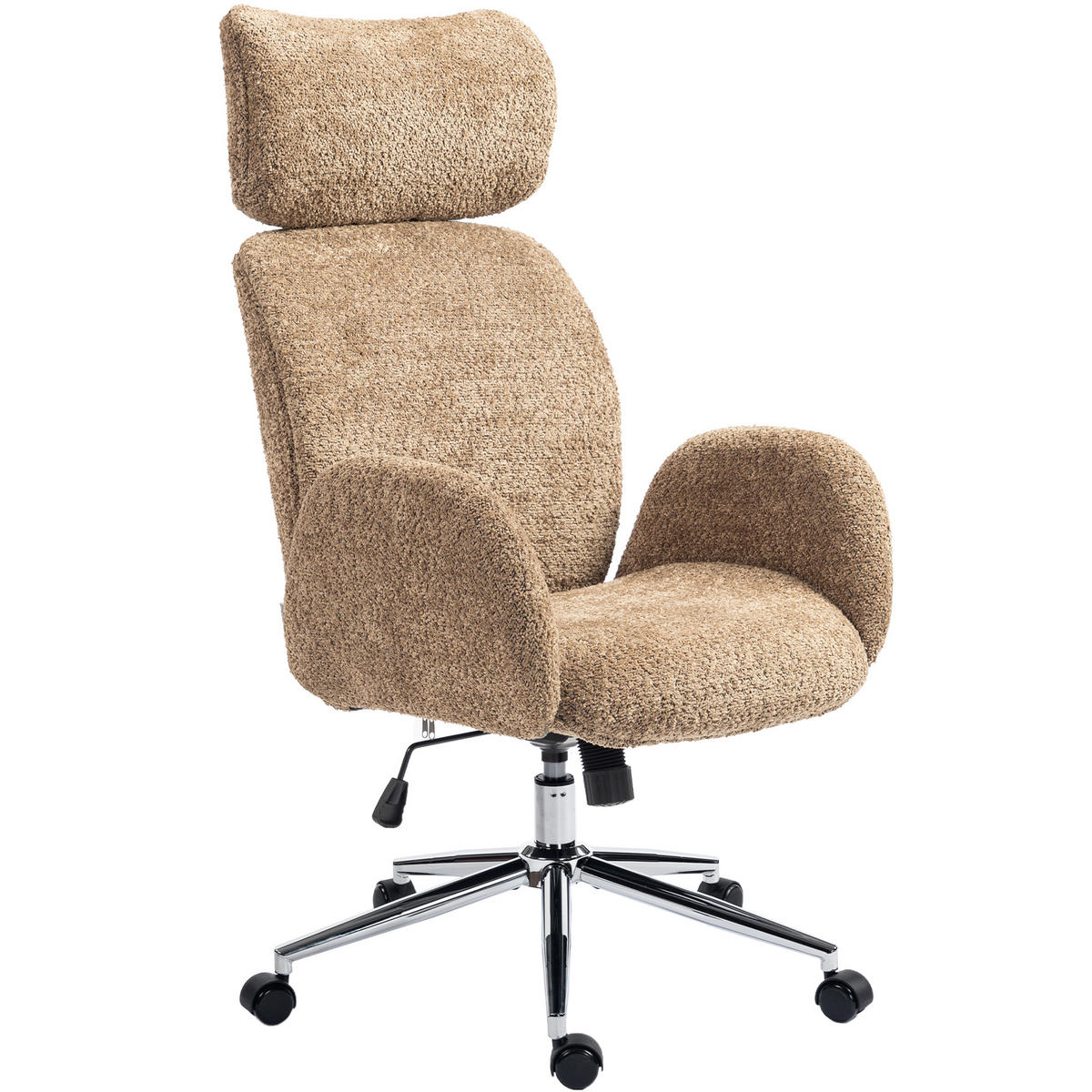 DREHSTUHL verstellbare Kopfstütze ergonomisch Kippfunktion höhenverstellbar Braun - Braun, Kunststoff (65/123/75cm) - Gisaae