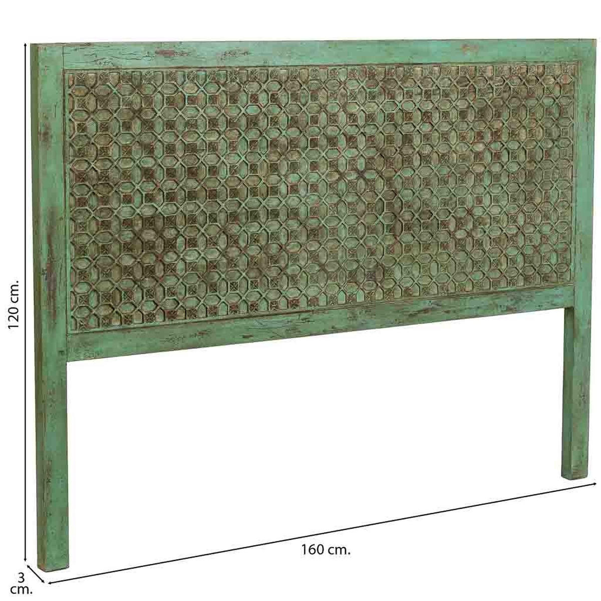 KOPFTEIL aus holz 160x3x120cm - Grün, Holz (160/120/3cm) - Wanderlust