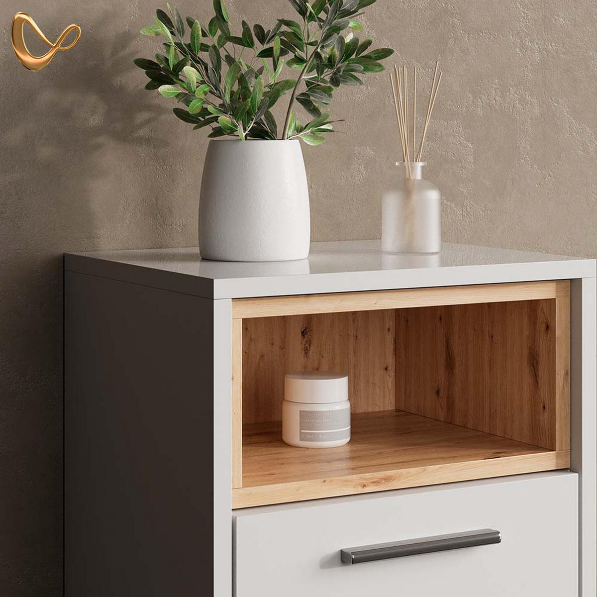 MIDISCHRANK Temo Weiß 30 x 93 cm - Weiß, Holzwerkstoff (30/93/30cm) - Livinity®