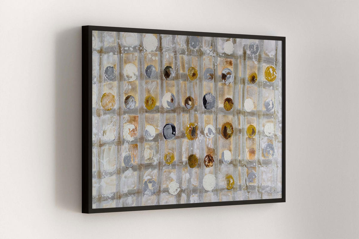 ACRYLBILD HANDGEMALT 120/80 cm - Silberfarben/Goldfarben, Holz/Textil (120/80cm) - KUNSTLOFT