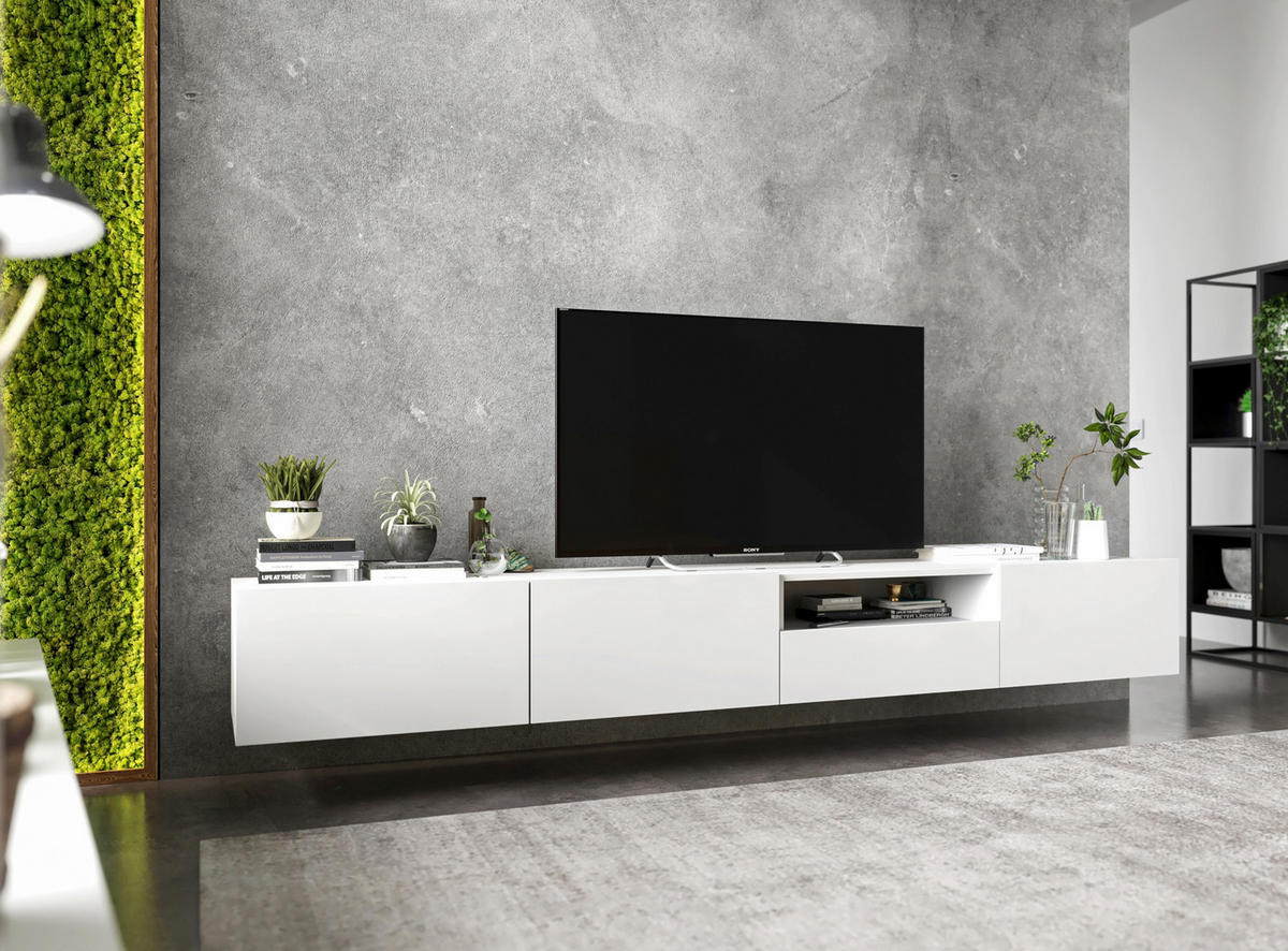TV-LOWBOARD 2-er Set Enjoy Weiß Matt Schublade 120 cm - Weiß, Holzwerkstoff (240/30/35cm) - Meble Lindner