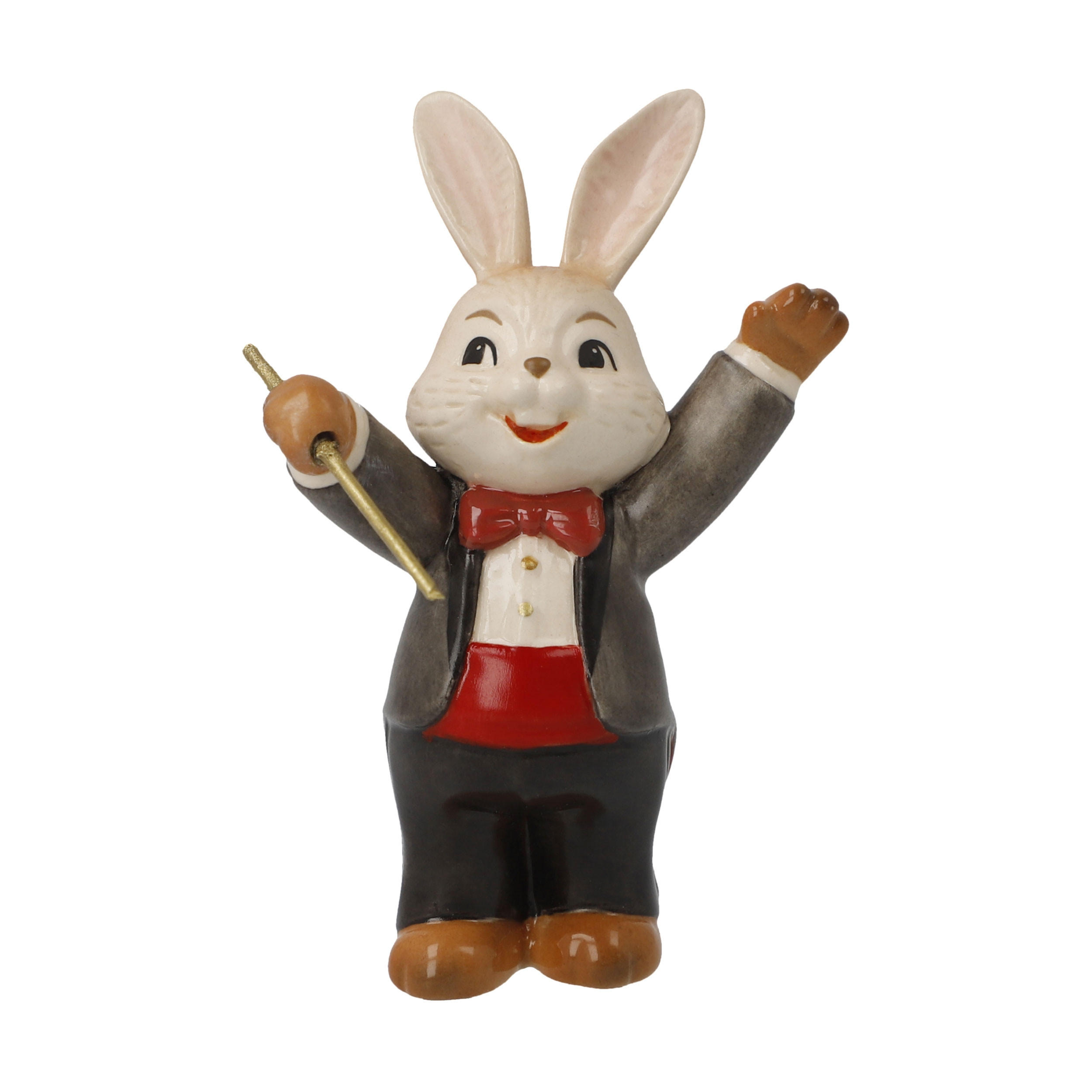 DEKOTIER Hase Genial Dirigent, Steingut, Bunt, 8 cm - Multicolor, Keramik (4.5/8/5.5cm) - Goebel