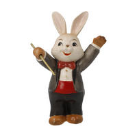 DEKOTIER Hase Genial Dirigent, Steingut, Bunt, 8 cm - Multicolor, Keramik (4.5/8/5.5cm) - Goebel