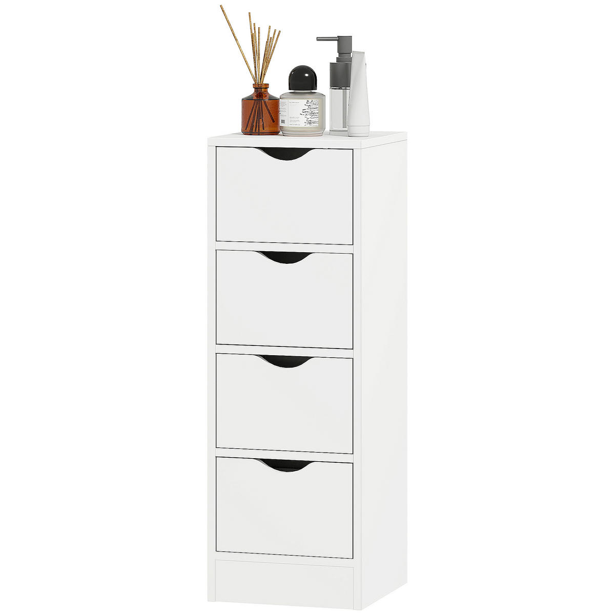BADEZIMMERSCHRANK DE-17356 mit 4 Schubladen Weiß - Weiß, Holzwerkstoff (29/83/29cm) - ComfortXL
